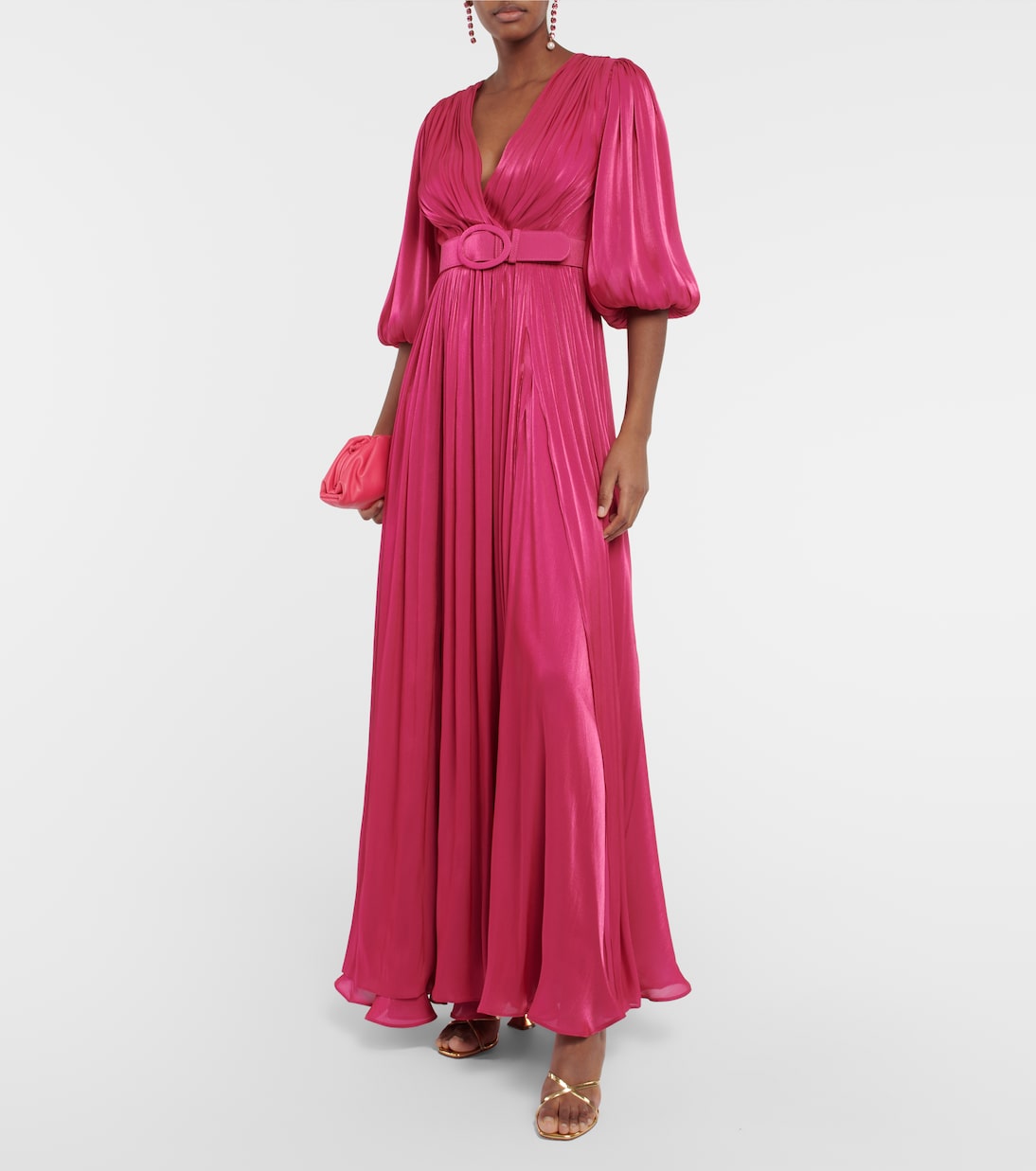 Mira pleated georgette gown | Costarellos