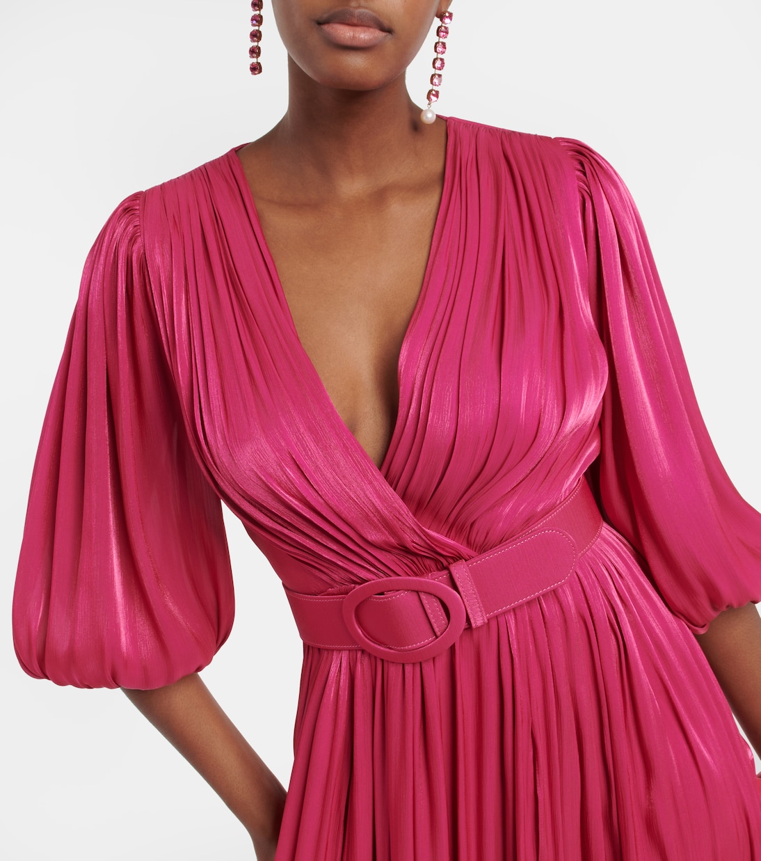Mira pleated georgette gown | Costarellos