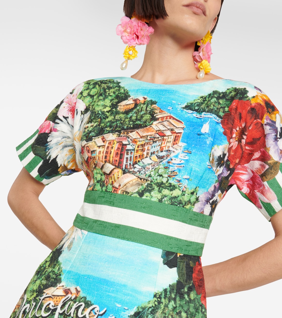 Miniabito Portofino in cotone con stampa | Dolce&Gabbana