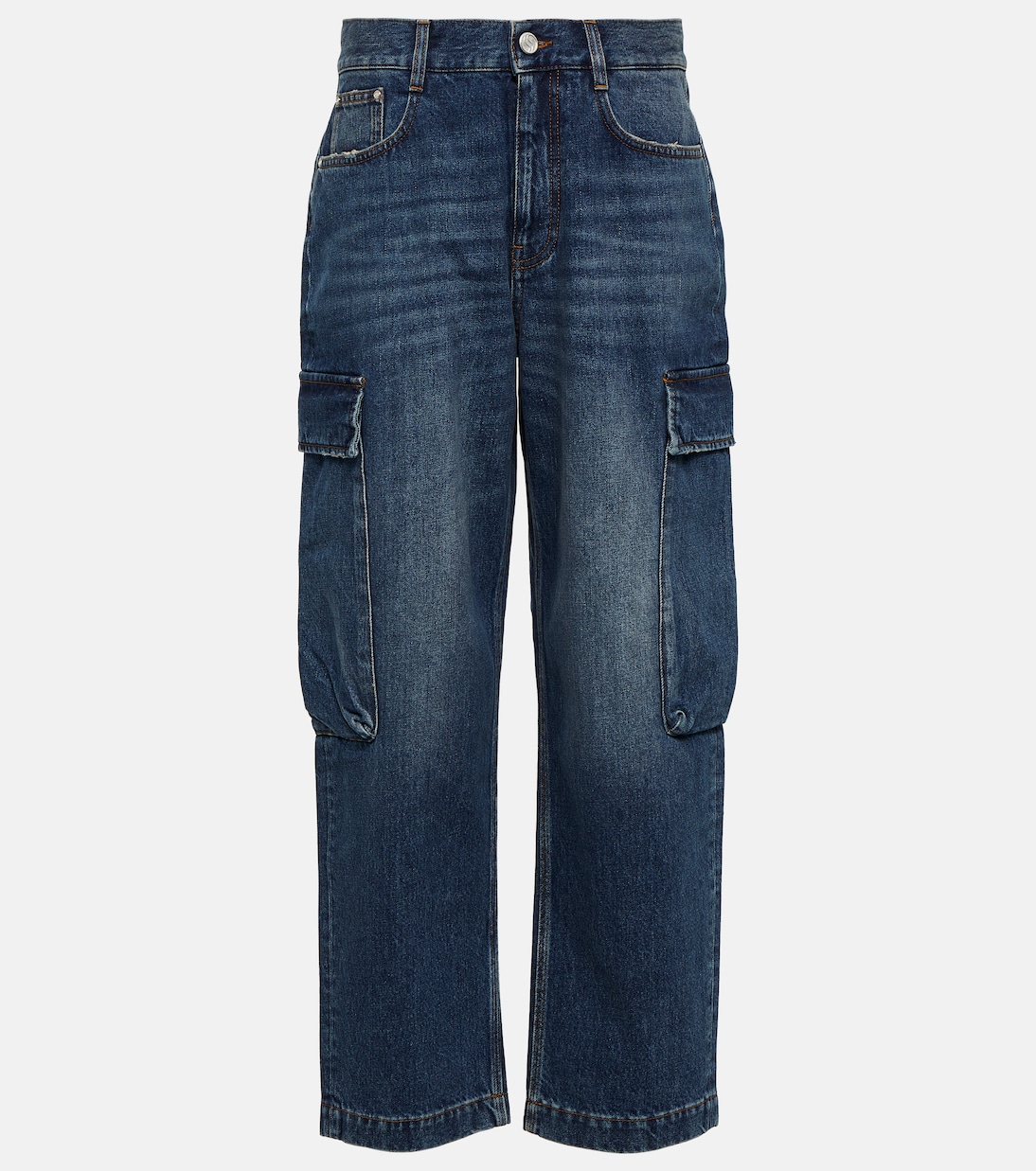 Jeans cargo de tiro alto cropped | Stella McCartney