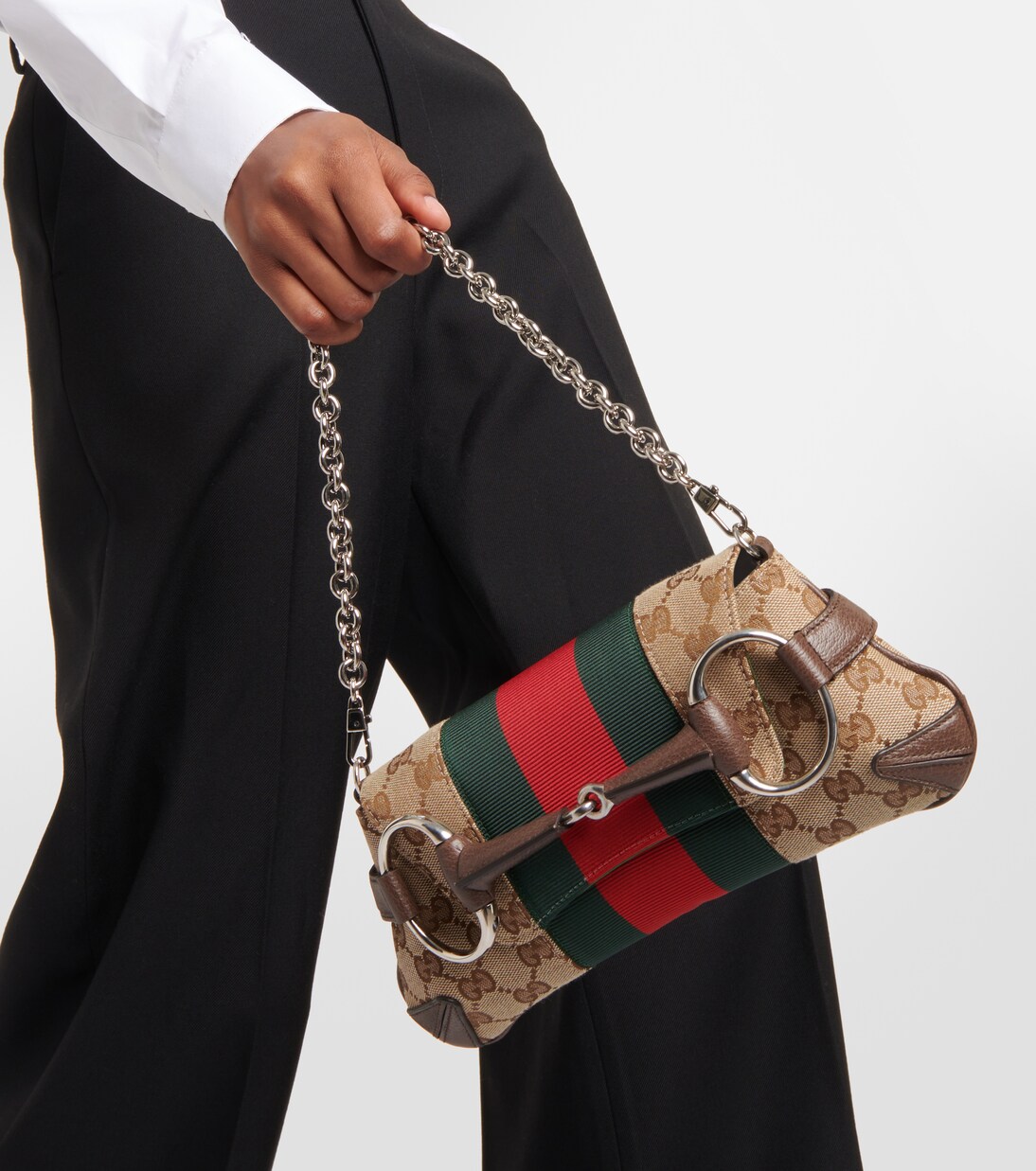 Gucci monogram canvas shoulder bag best sale