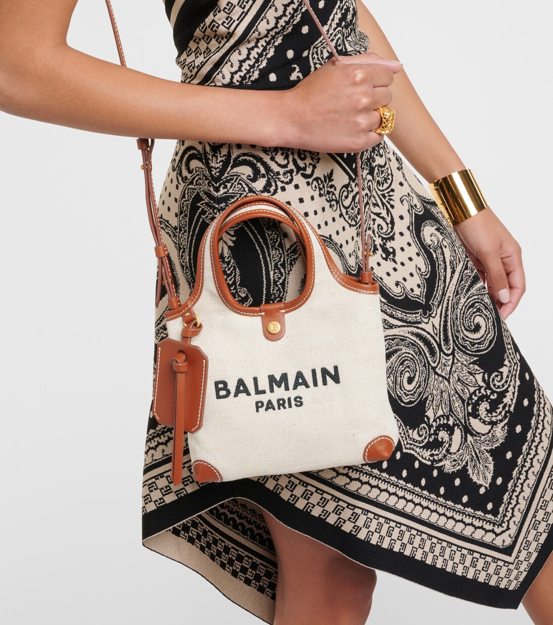 Balmain Bicolor Cotton Tote Bag
