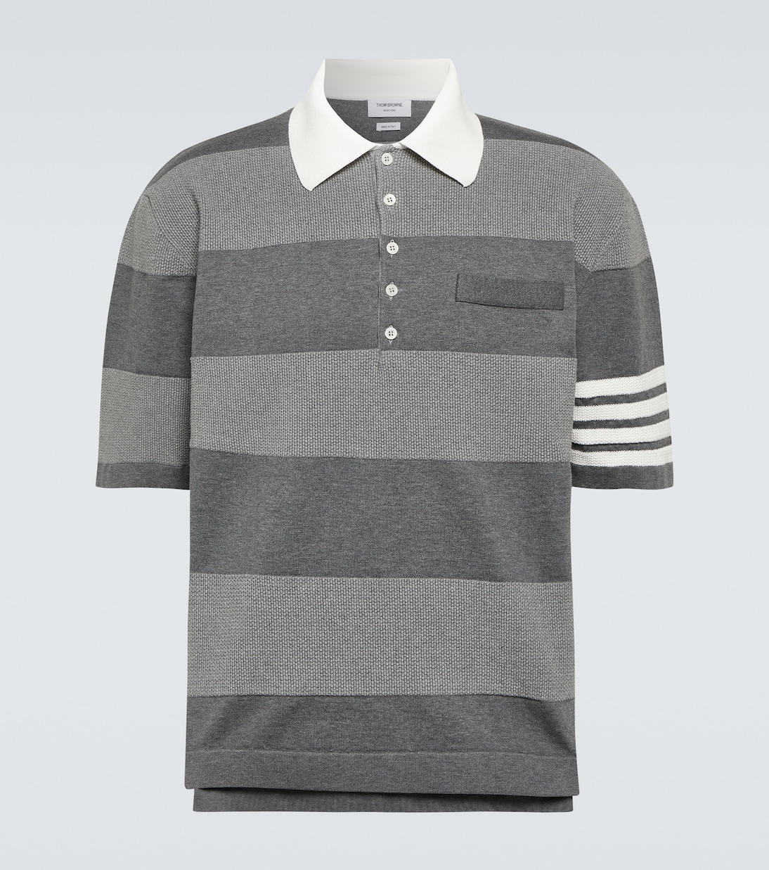 Polo de algodón a rayas con 4-Bar | Thom Browne