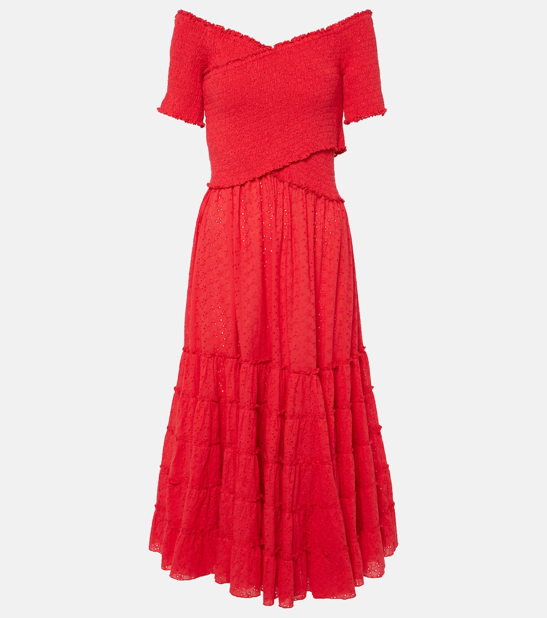 Soledad off-shoulder cotton midi dress | Poupette St Barth