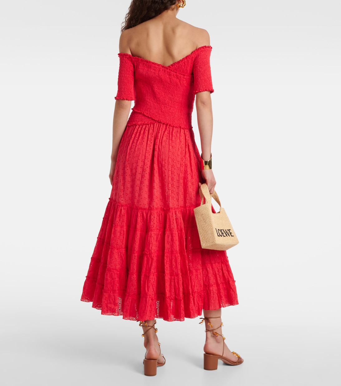 Soledad off-shoulder cotton midi dress | Poupette St Barth