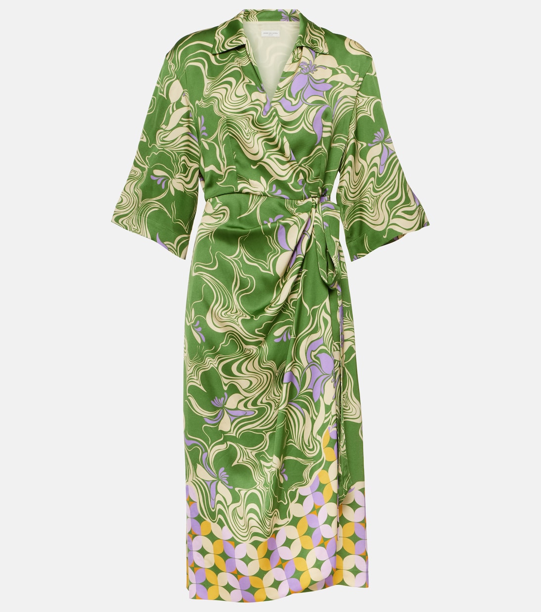 Bedrucktes Wickelkleid aus Satin | Dries Van Noten