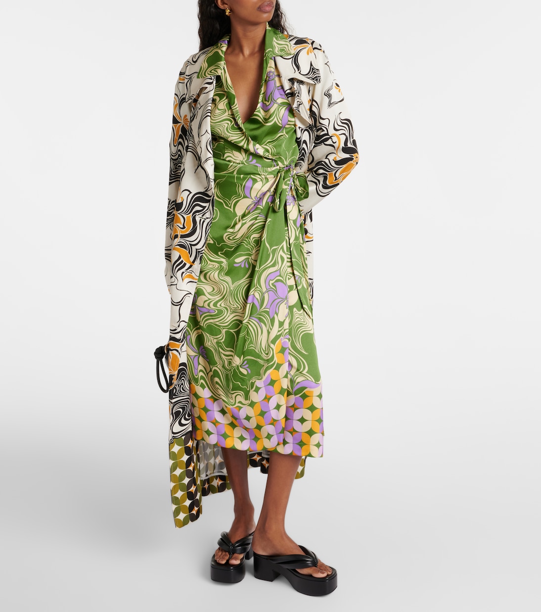 Bedrucktes Wickelkleid aus Satin | Dries Van Noten
