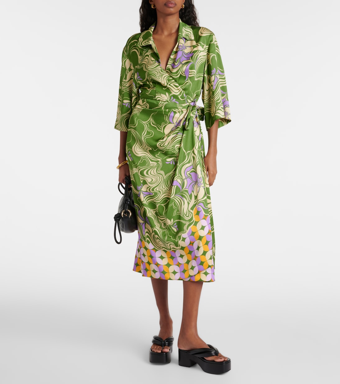Bedrucktes Wickelkleid aus Satin | Dries Van Noten