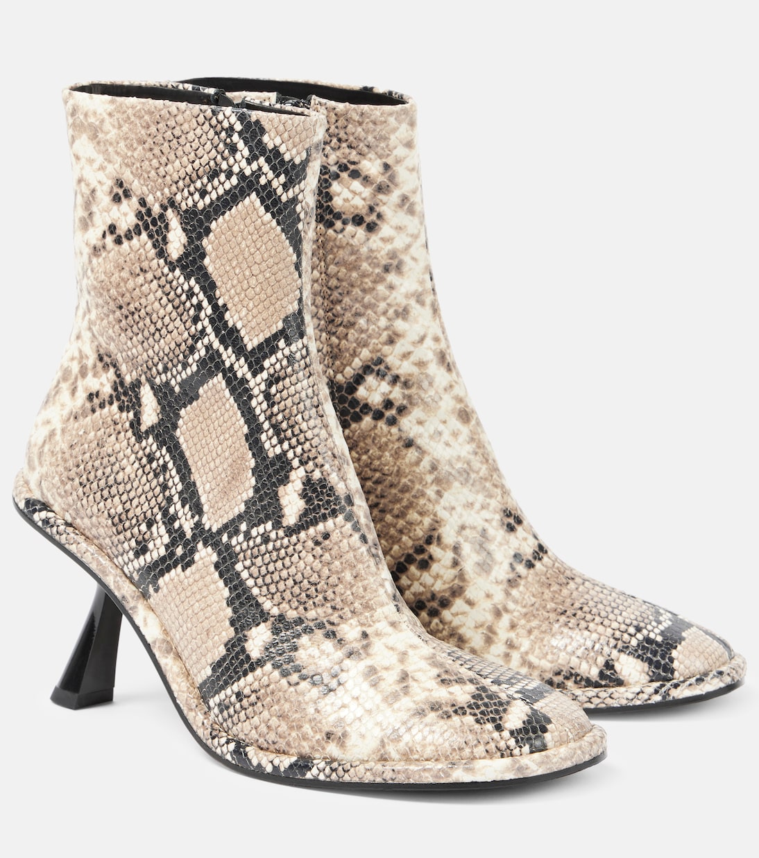Teo snake-effect leather ankle boots | Souliers Martinez