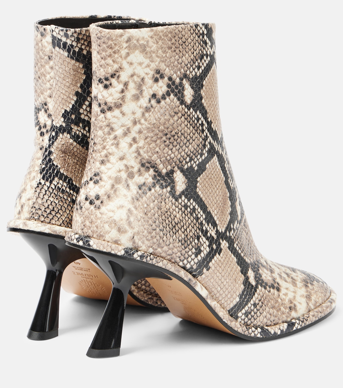 Teo snake-effect leather ankle boots | Souliers Martinez