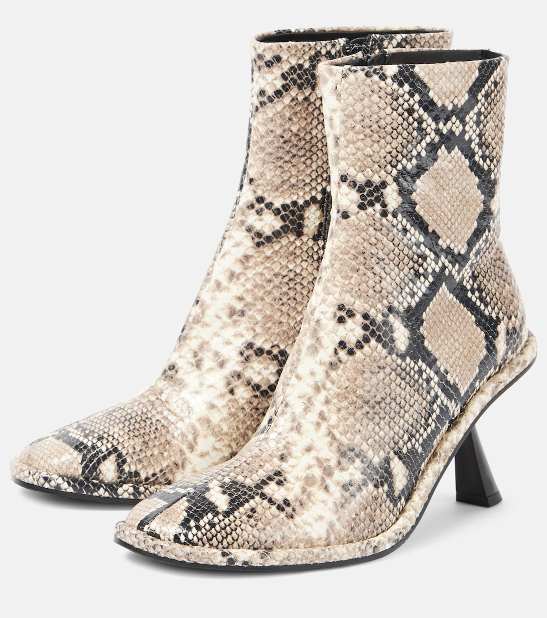 Teo snake-effect leather ankle boots | Souliers Martinez