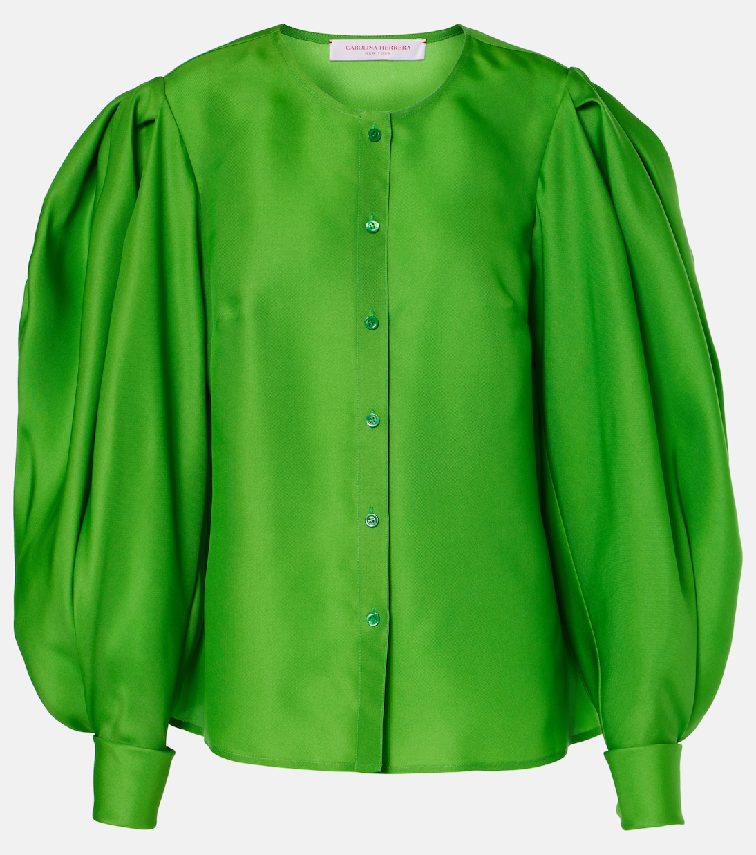 Puff-sleeve silk blouse | Carolina Herrera