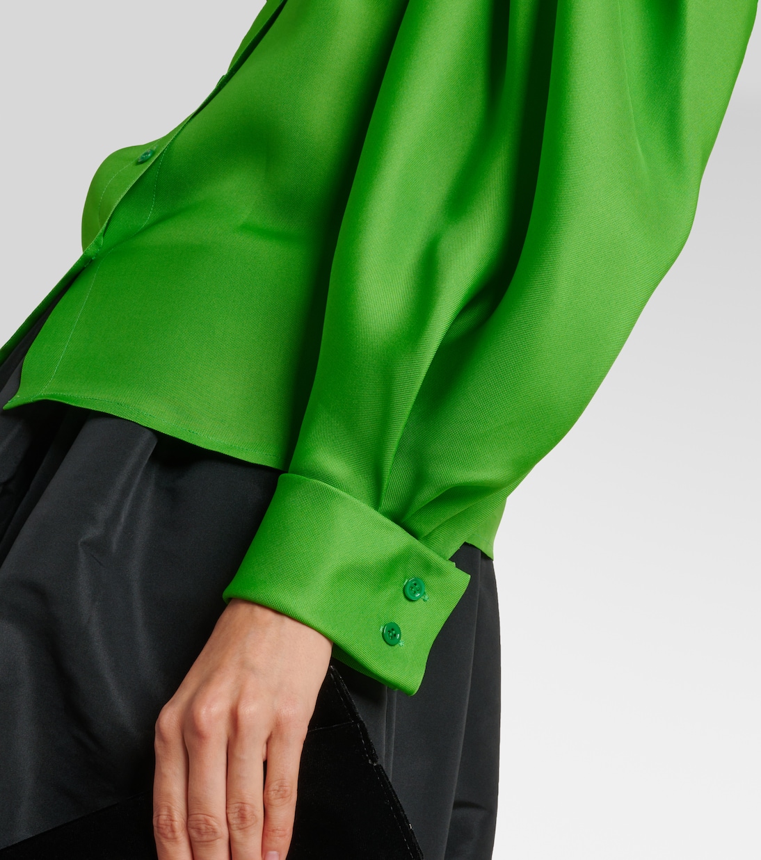 Puff-sleeve silk blouse | Carolina Herrera