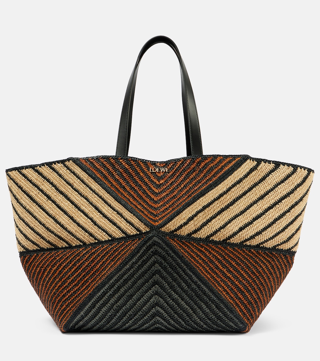 Cabas Puzzle Fold XXL en raphia | Loewe