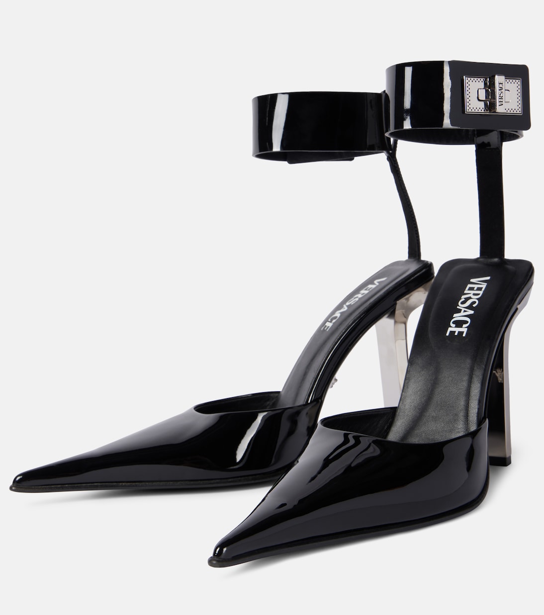 Escarpins slingback en cuir verni | Versace