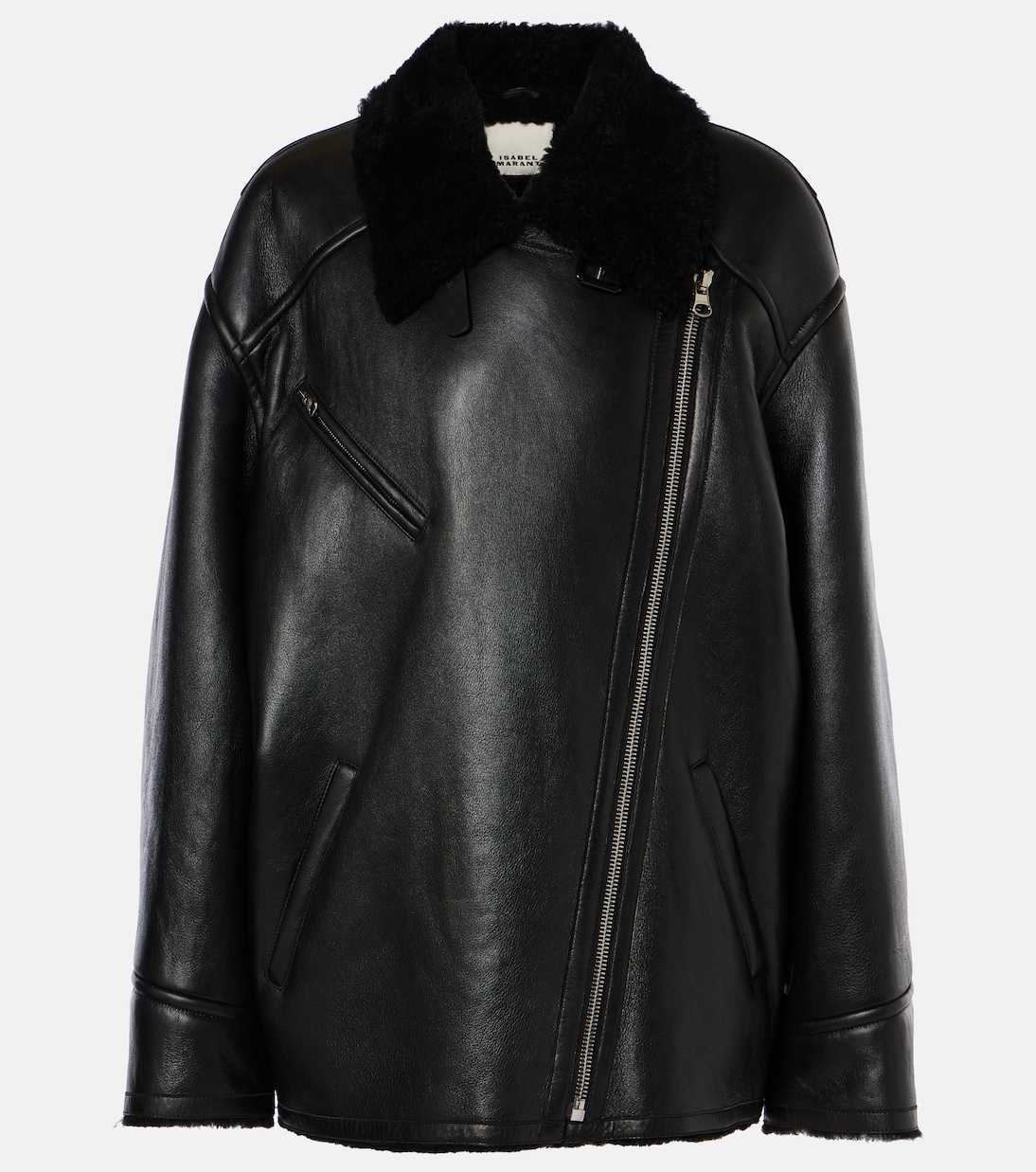 Cappotto Adelina in pelle con shearling | Isabel Marant