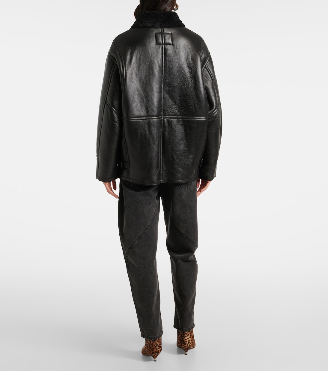 Cappotto Adelina in pelle con shearling | Isabel Marant