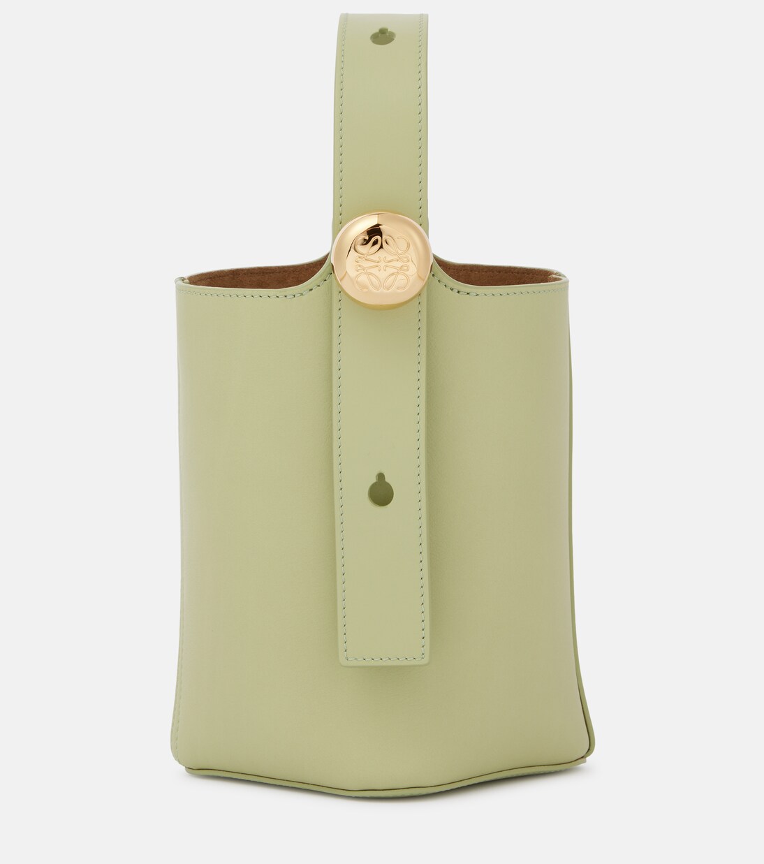 Pebble Mini leather bucket bag in white Loewe Mytheresa