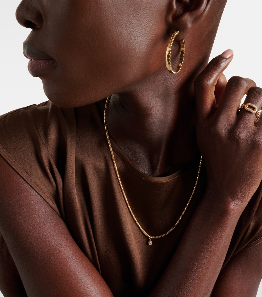 Collana Franco in oro 18kt con diamanti | Anita Ko