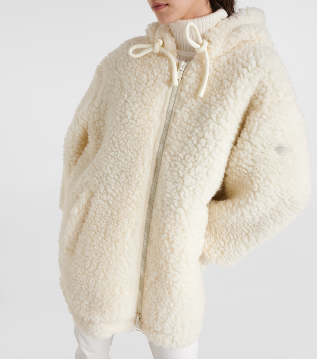 White teddy jacket with hood hotsell