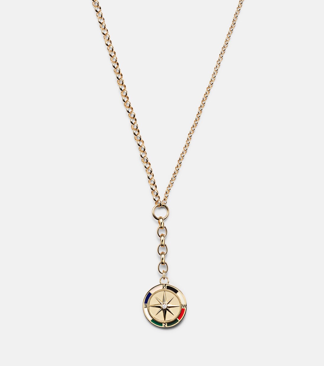 Collier Internal Compass en or 18 ct, diamants et émail | FoundRae