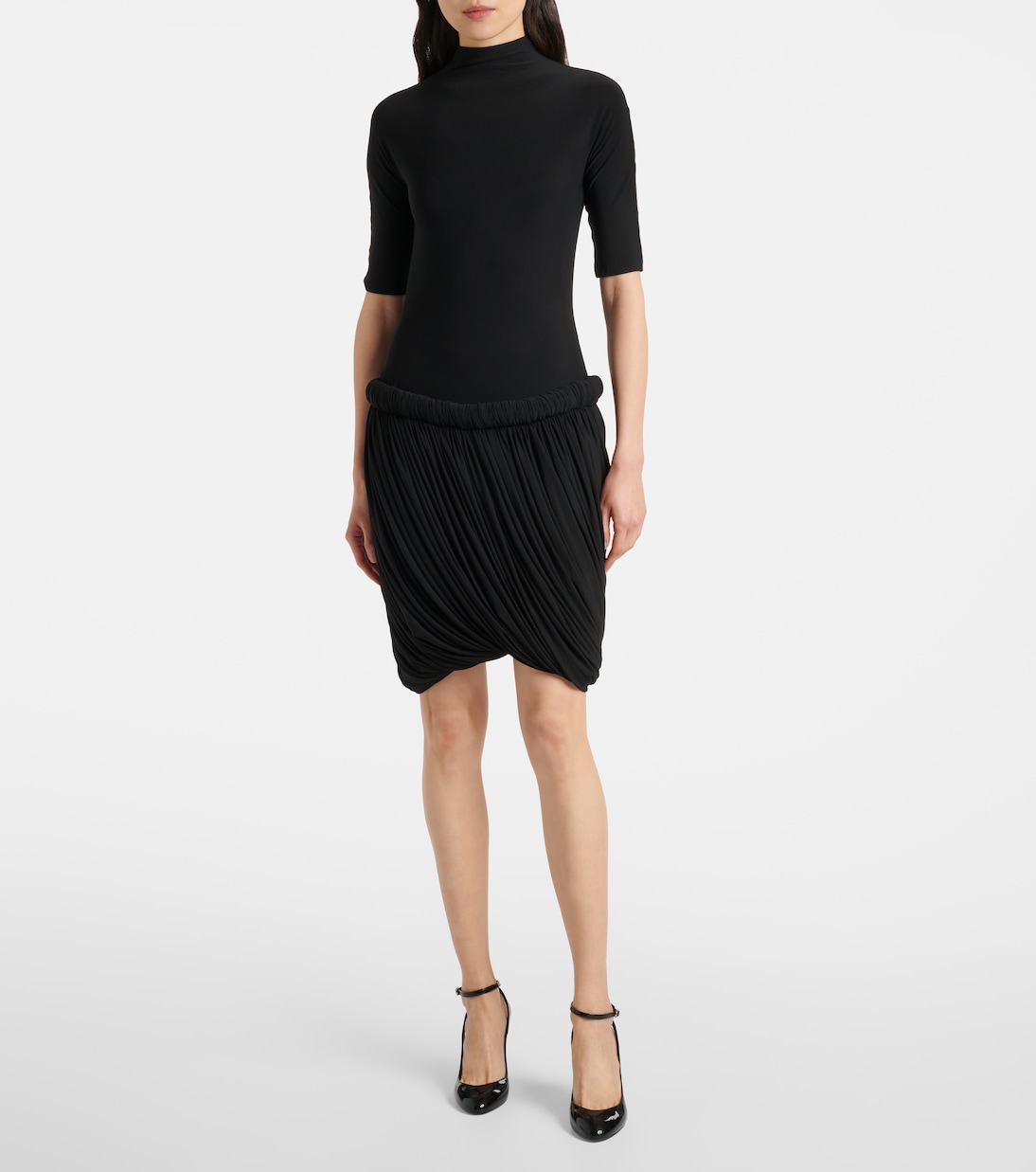 Abito midi in jersey drappeggiato | Alaïa