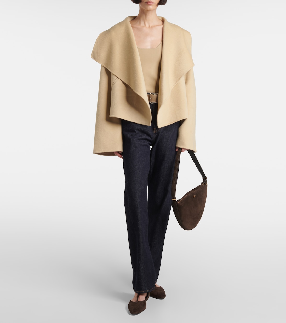 Sac Scooped en daim | Toteme