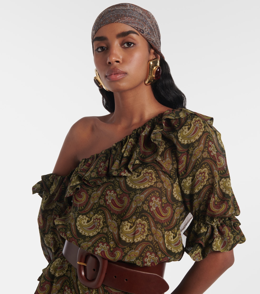 Foulard in seta stampata Saint Laurent per stile giovane e trendy