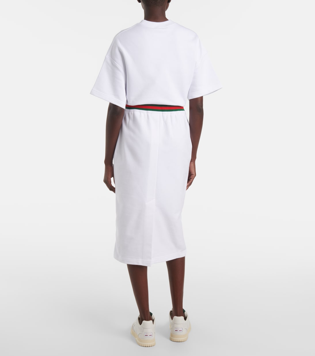 Falda midi de jersey de algodón | Gucci