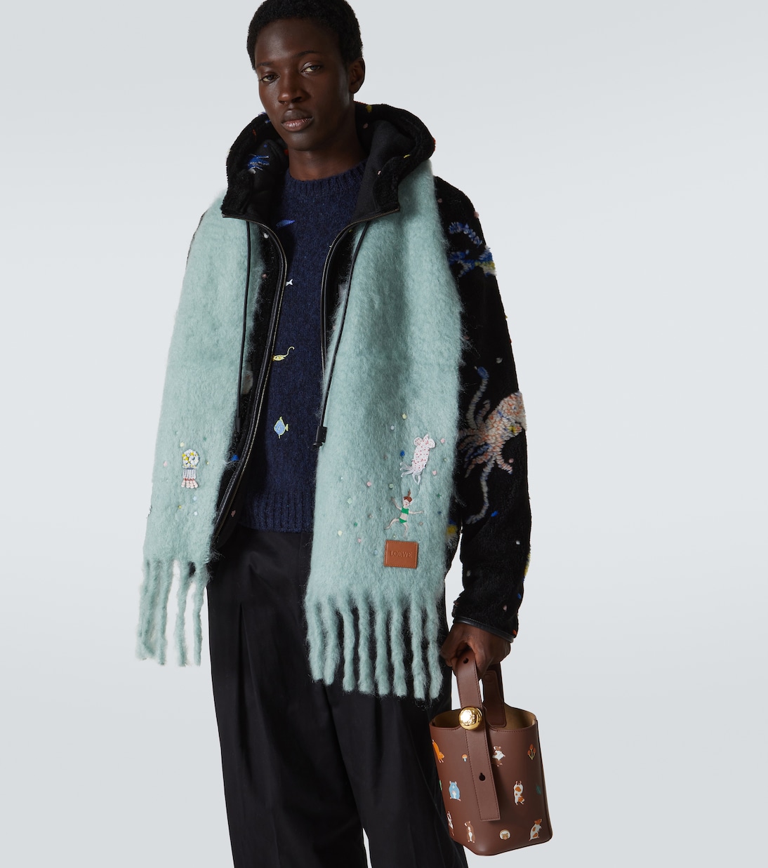 x Suna Fujita - Sciarpa Squid in misto mohair | Loewe