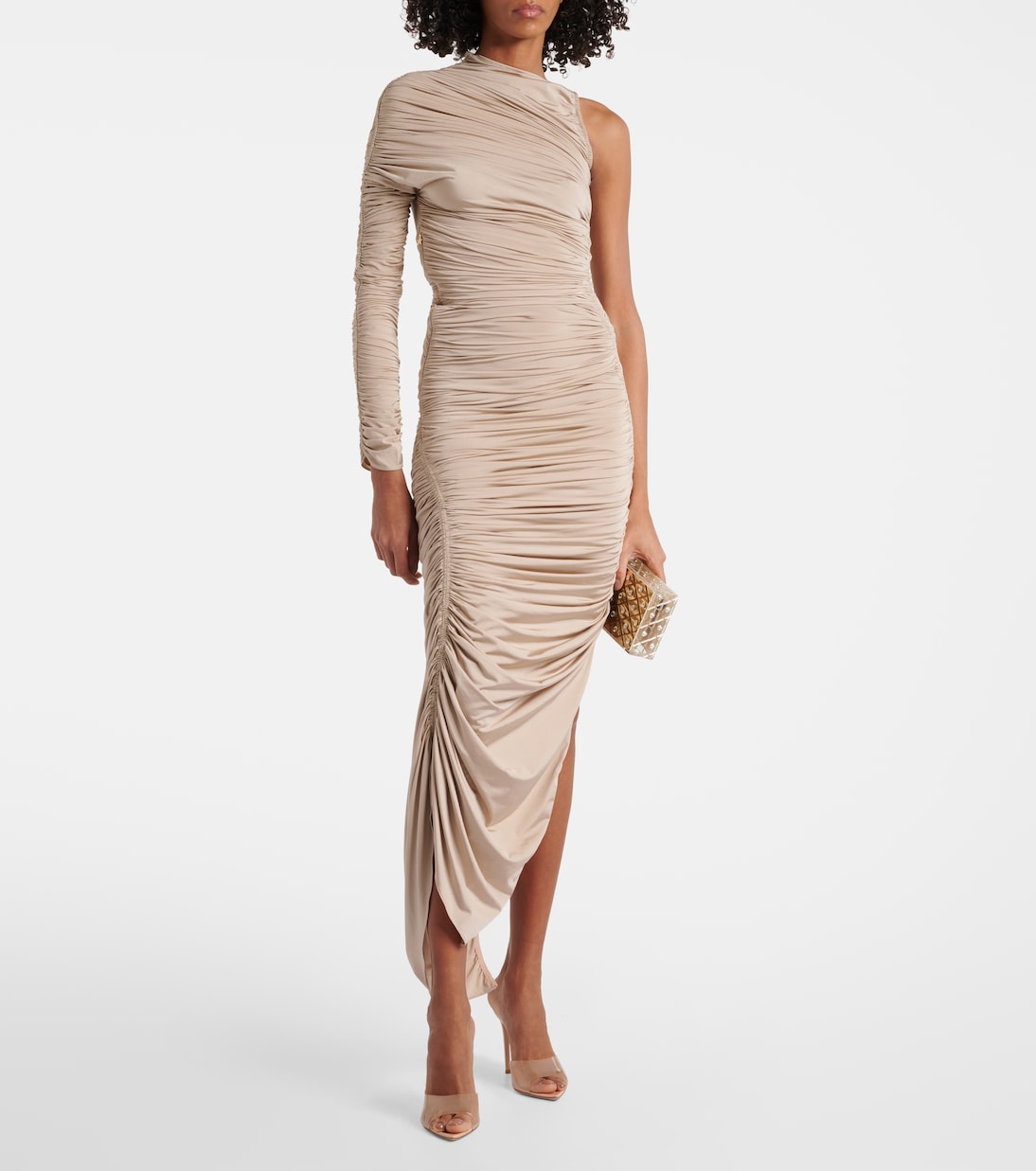 Abito lungo asimmetrico con ruches | Mugler