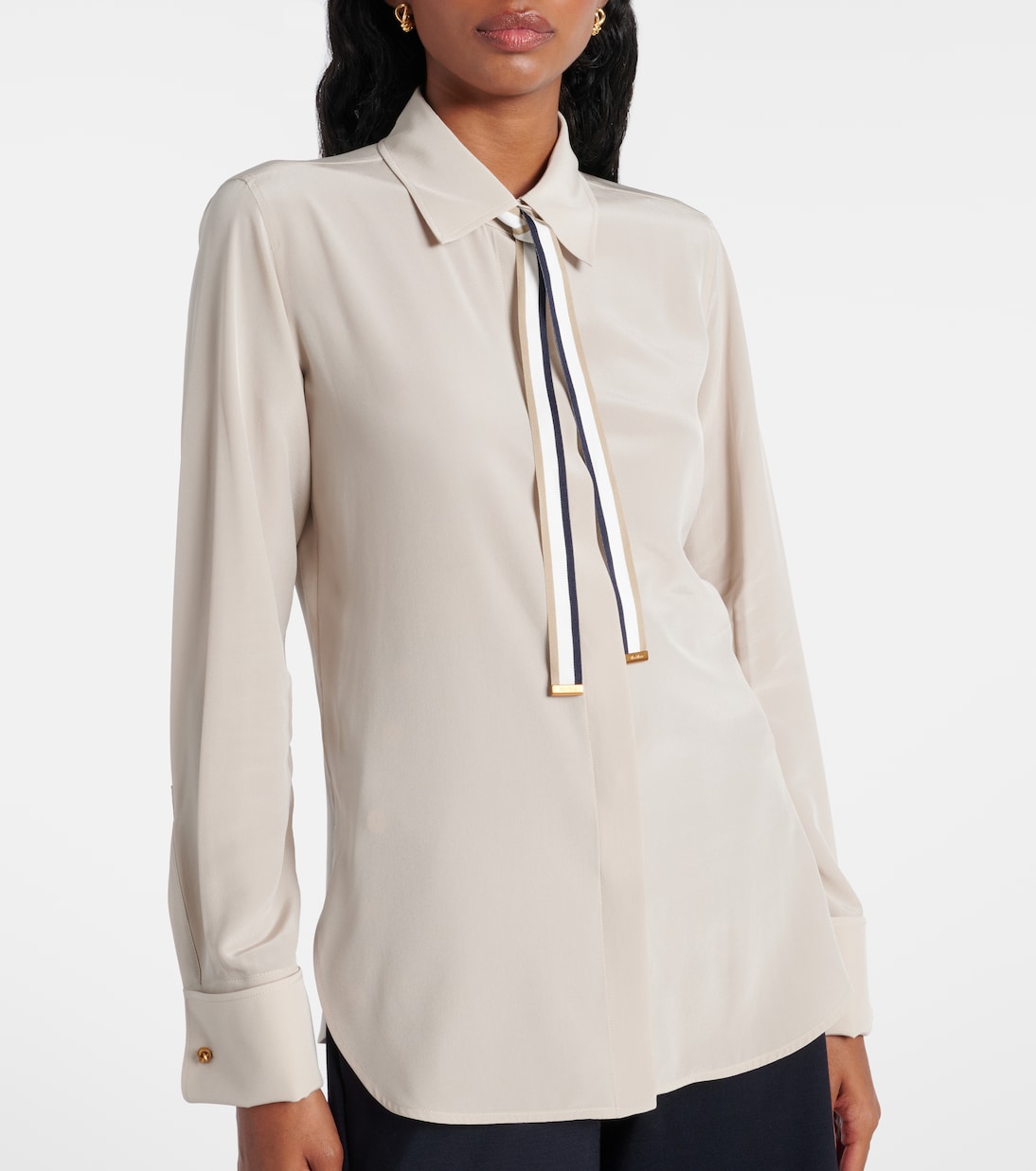 Blusa Apollo in crêpe di seta con fiocco | Max Mara