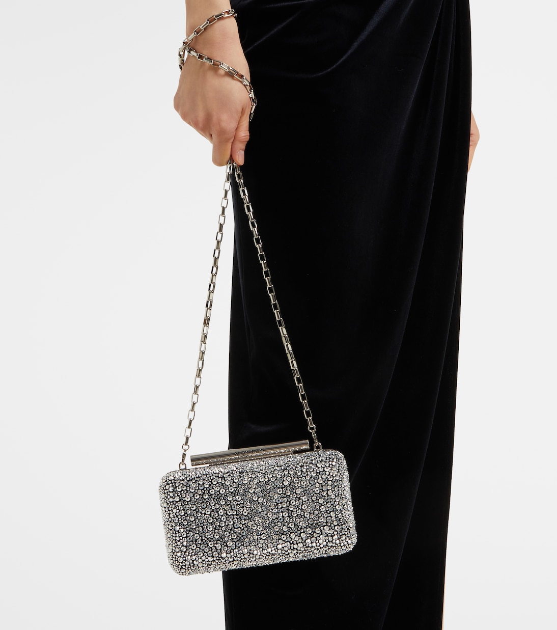 Clutch McQueen T-Bar con cristalli | McQueen