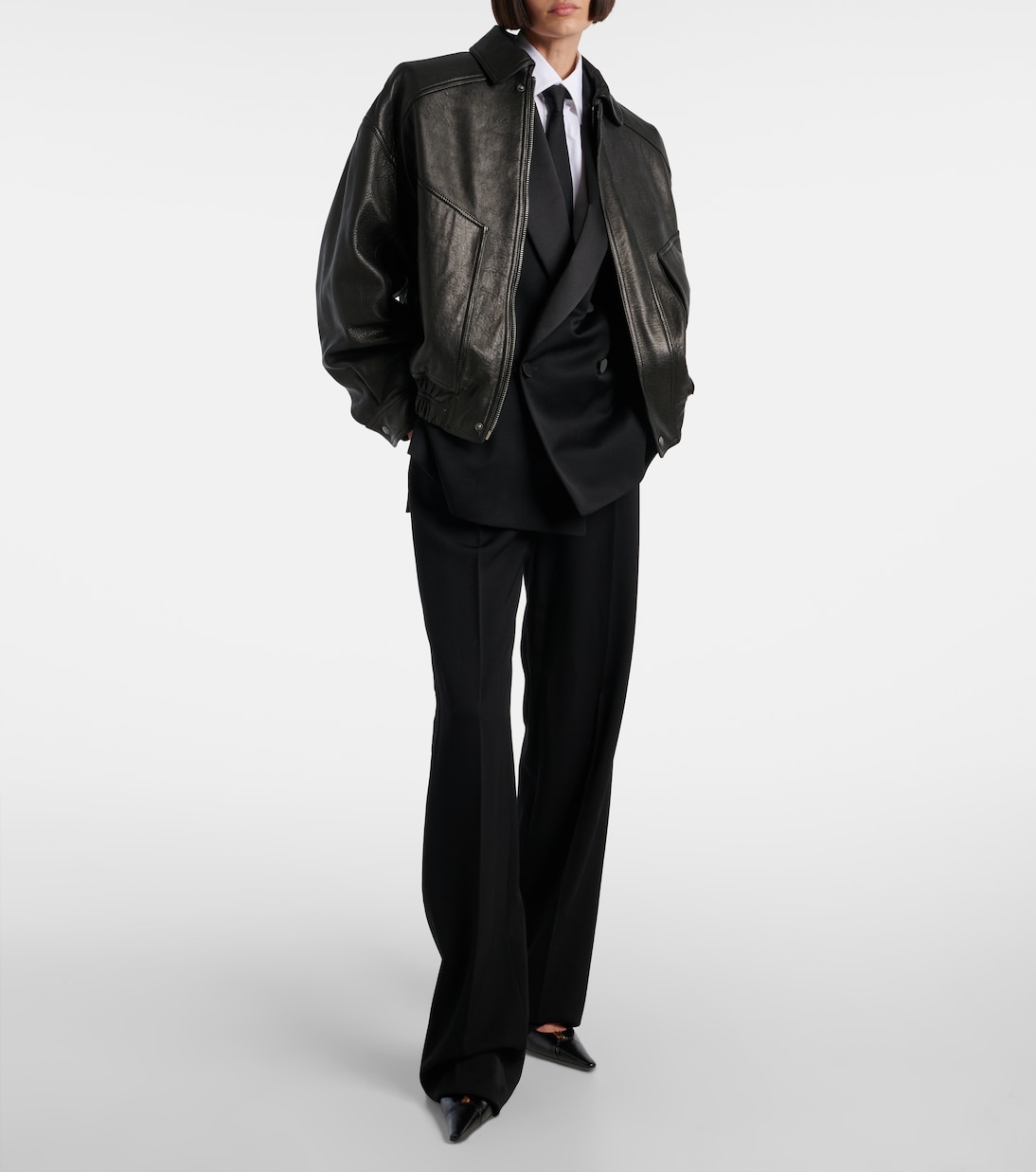 Veste bomber en cuir | Saint Laurent