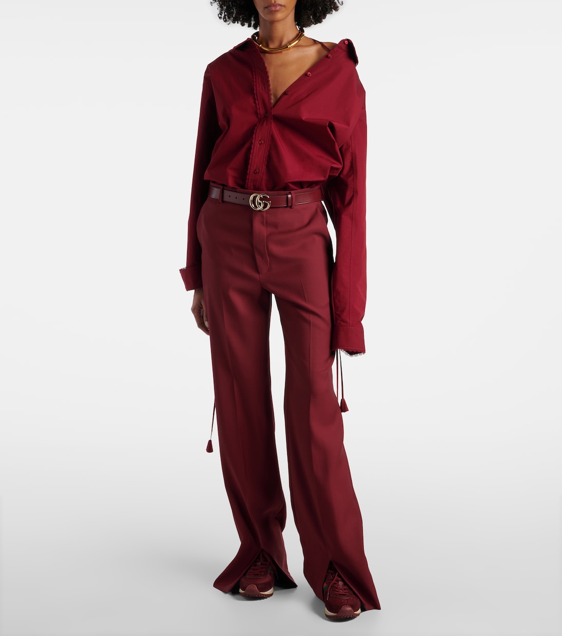 Low-rise wool straight pants | Gucci