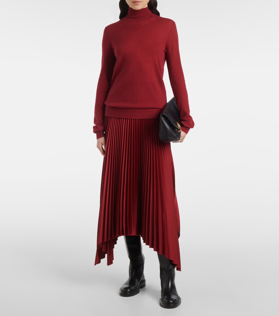 Ade plissé crêpe midi skirt | Joseph