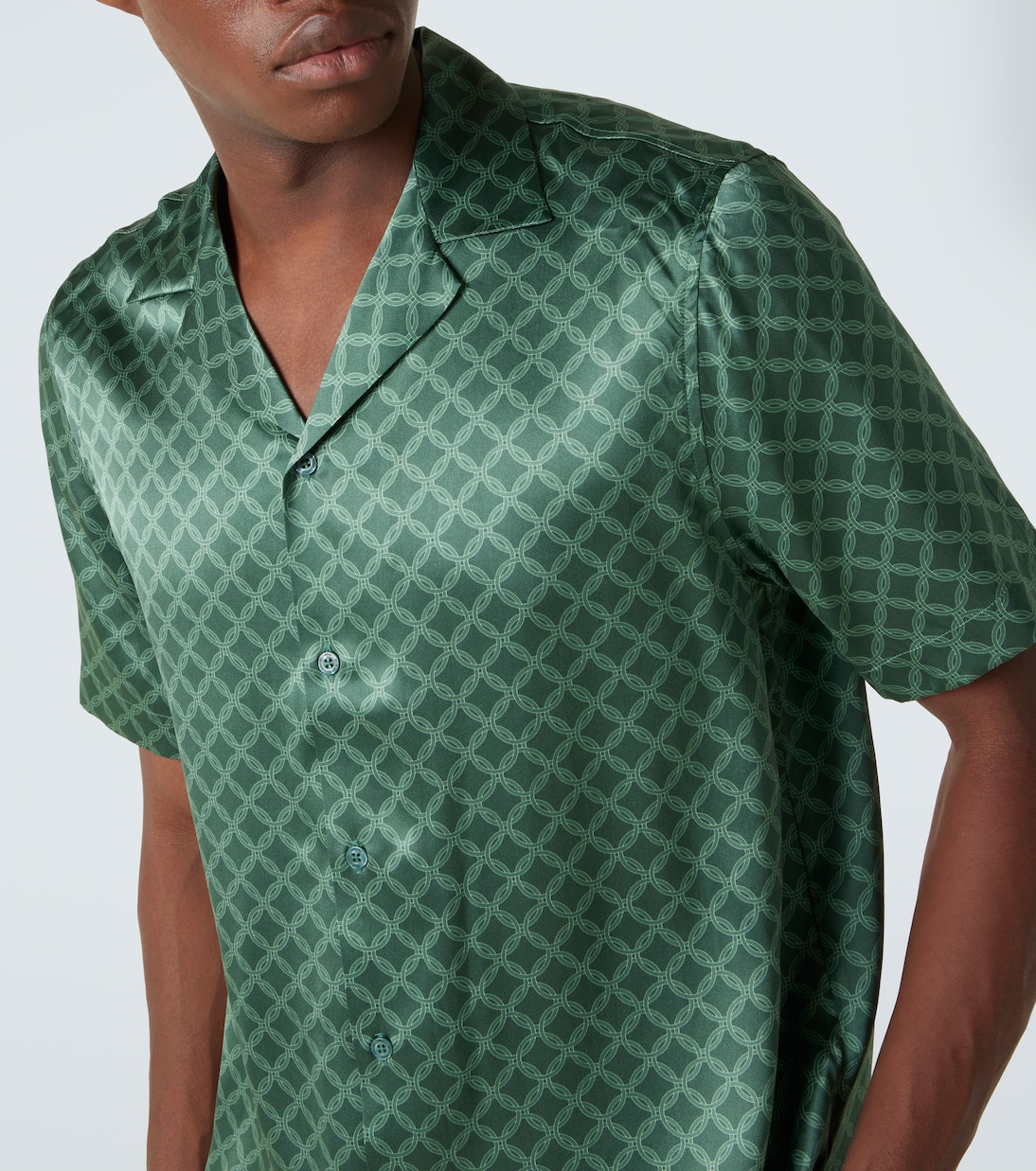 Camisa bowling Trelica de seda estampada | Frescobol Carioca