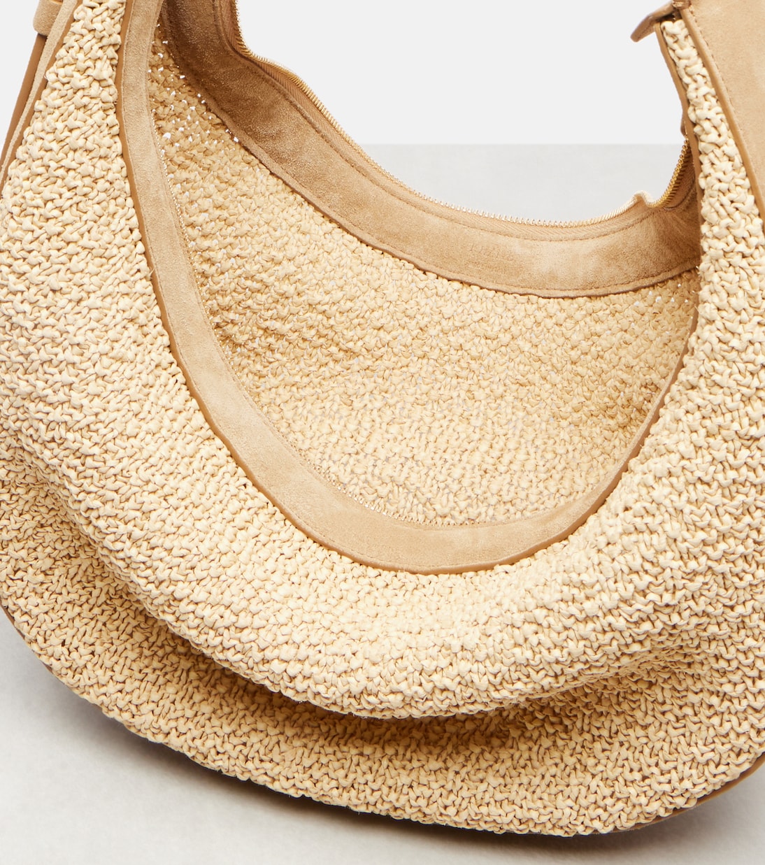 Augustina Small raffia and suede crossbody bag | Khaite