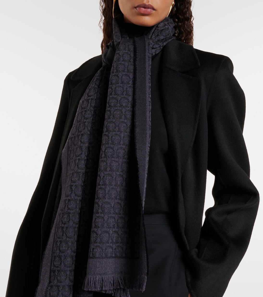 Écharpe Gancini en jacquard de laine | Ferragamo