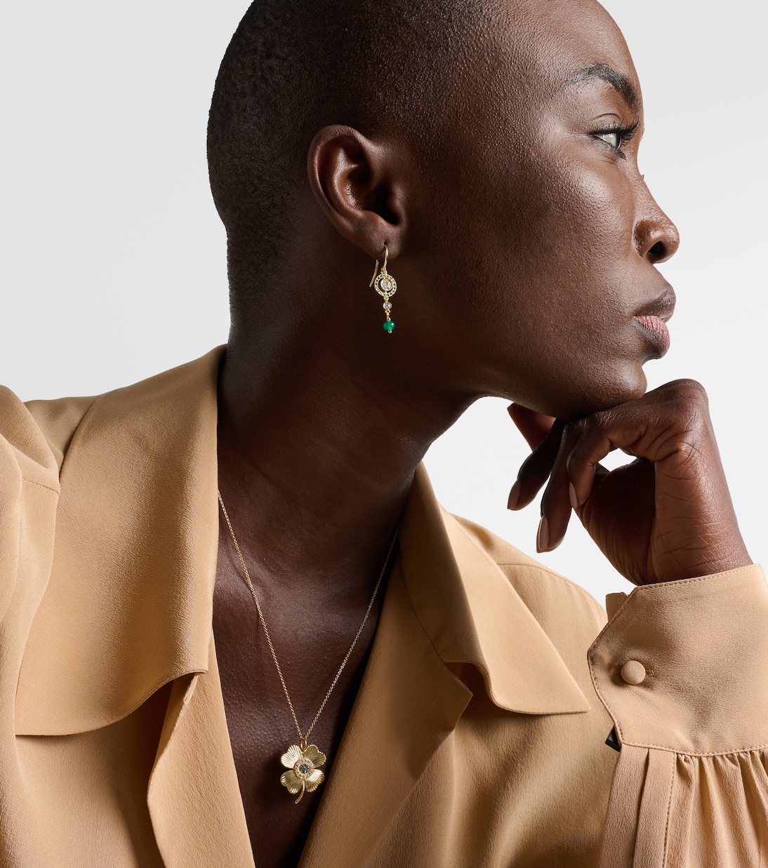 Orbit 18kt gold drop earrings with gemstones | Ileana Makri