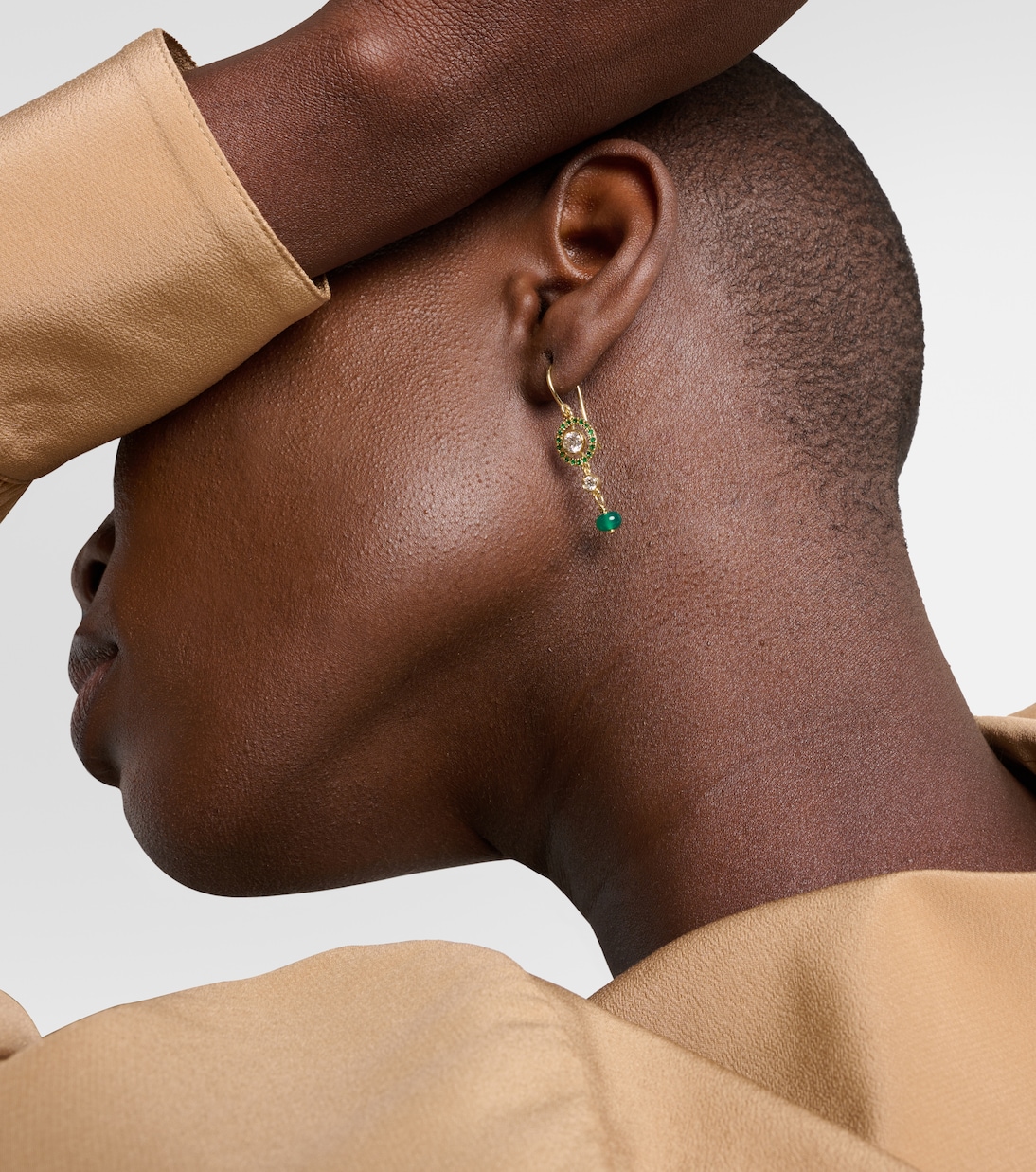 Orbit 18kt gold drop earrings with gemstones | Ileana Makri