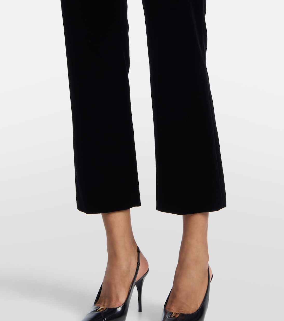 Pantalon évasé raccourci en velours de coton | Saint Laurent