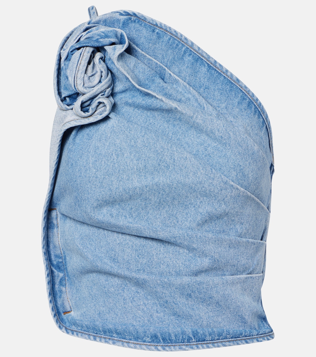 Top asimétrico de denim drapeado  | Magda Butrym