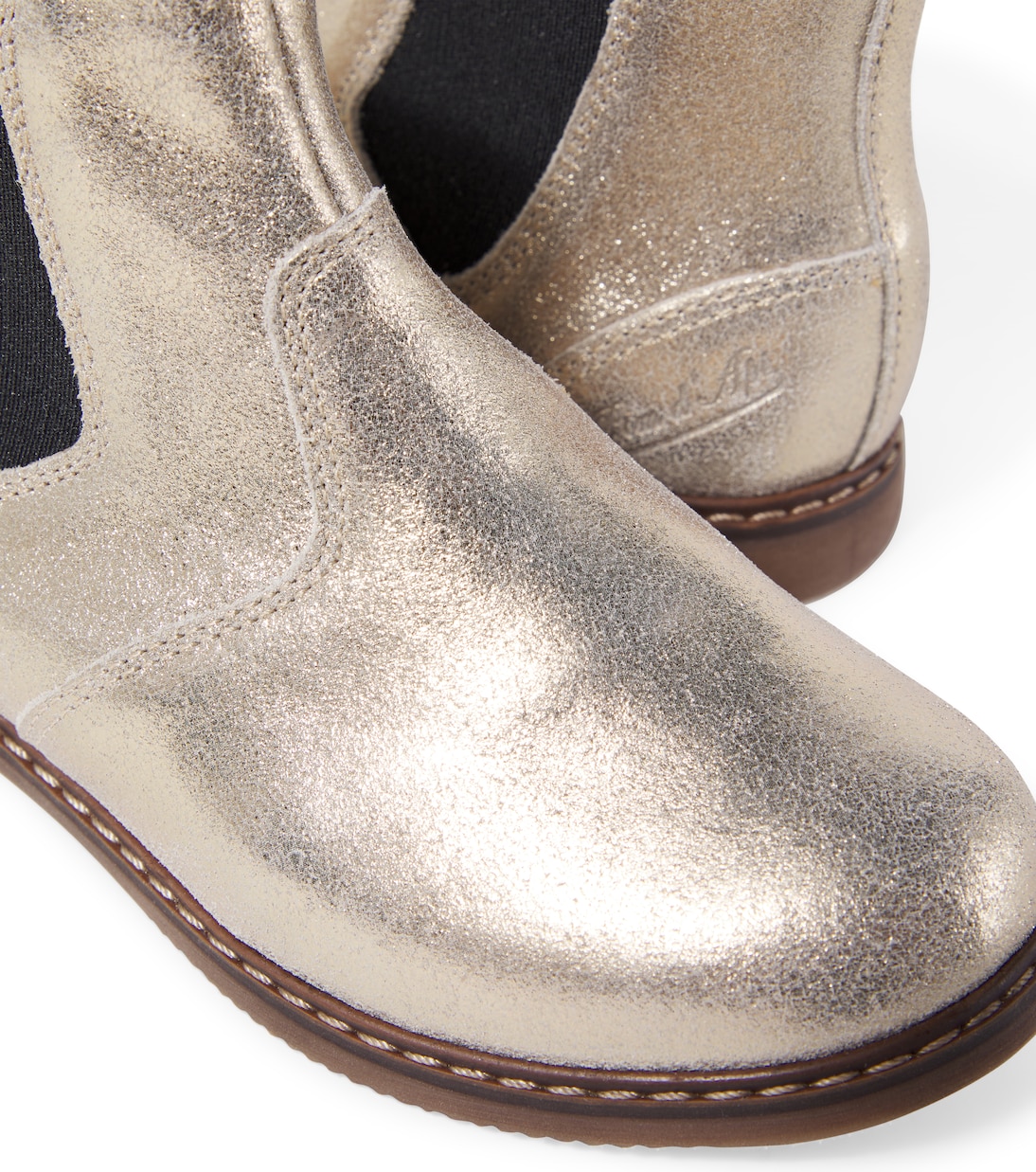 City Jodzip metallic leather Chelsea boots | Pom d'Api