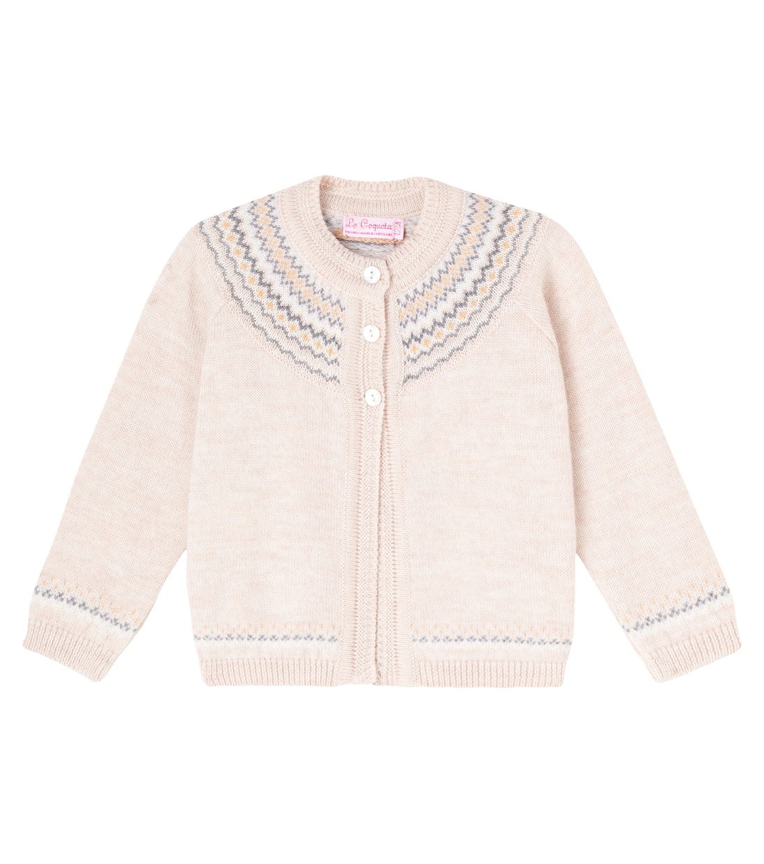 Baby - Cardigan Lucino Fair Isle in lana | La Coqueta