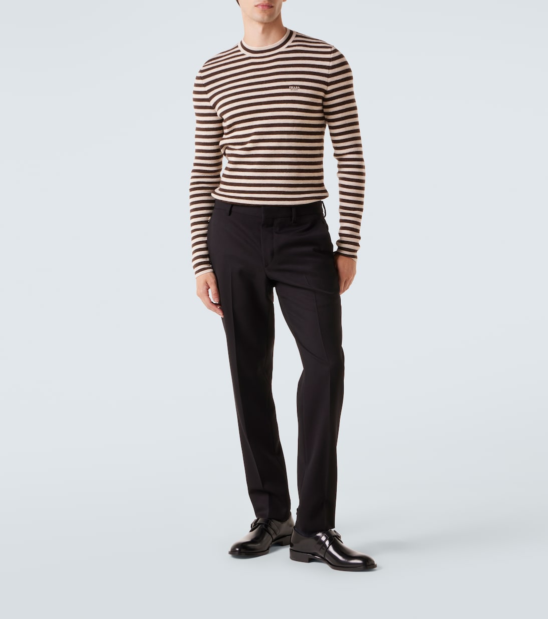 Virgin wool straight pants | Prada