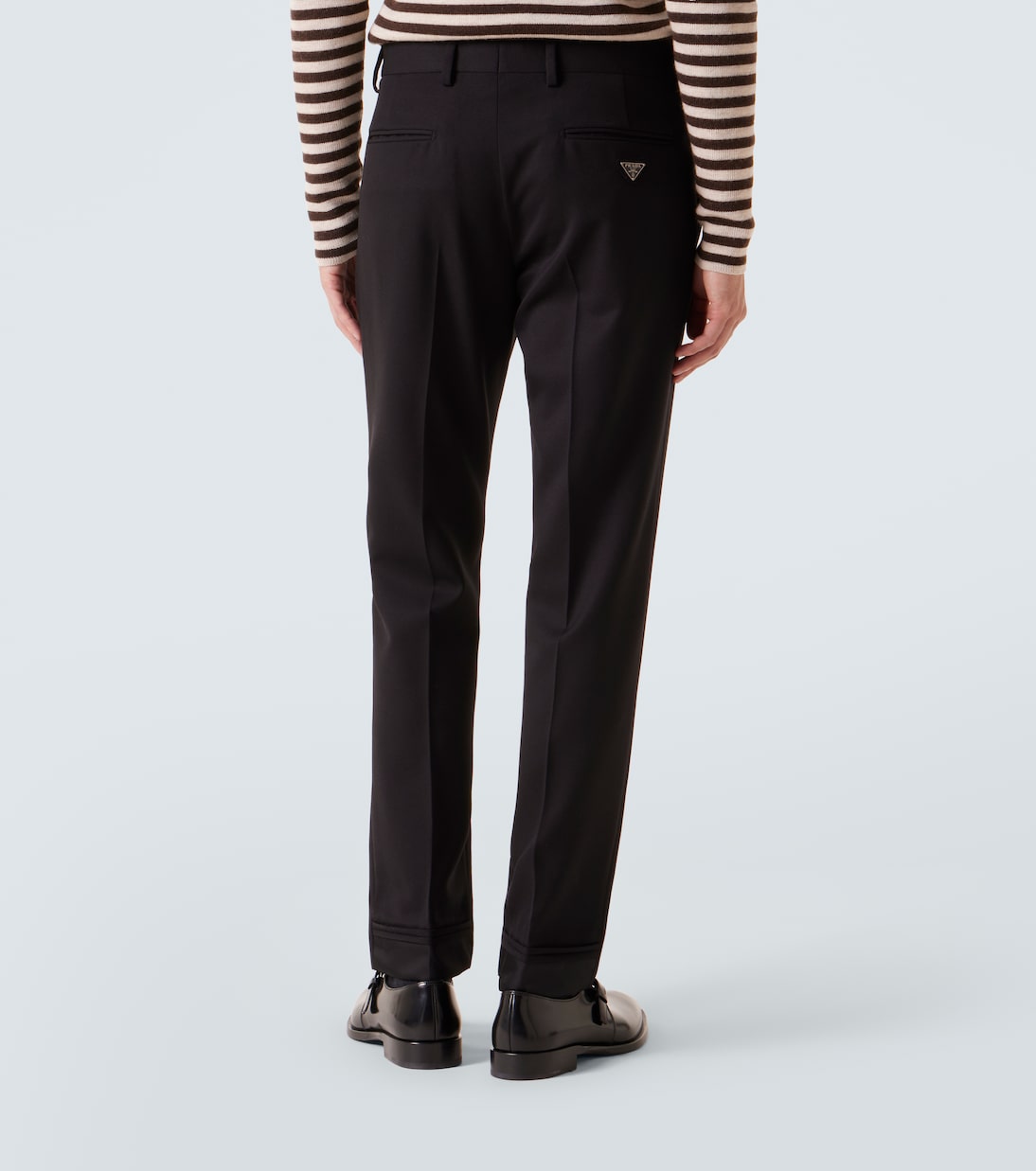 Virgin wool straight pants | Prada