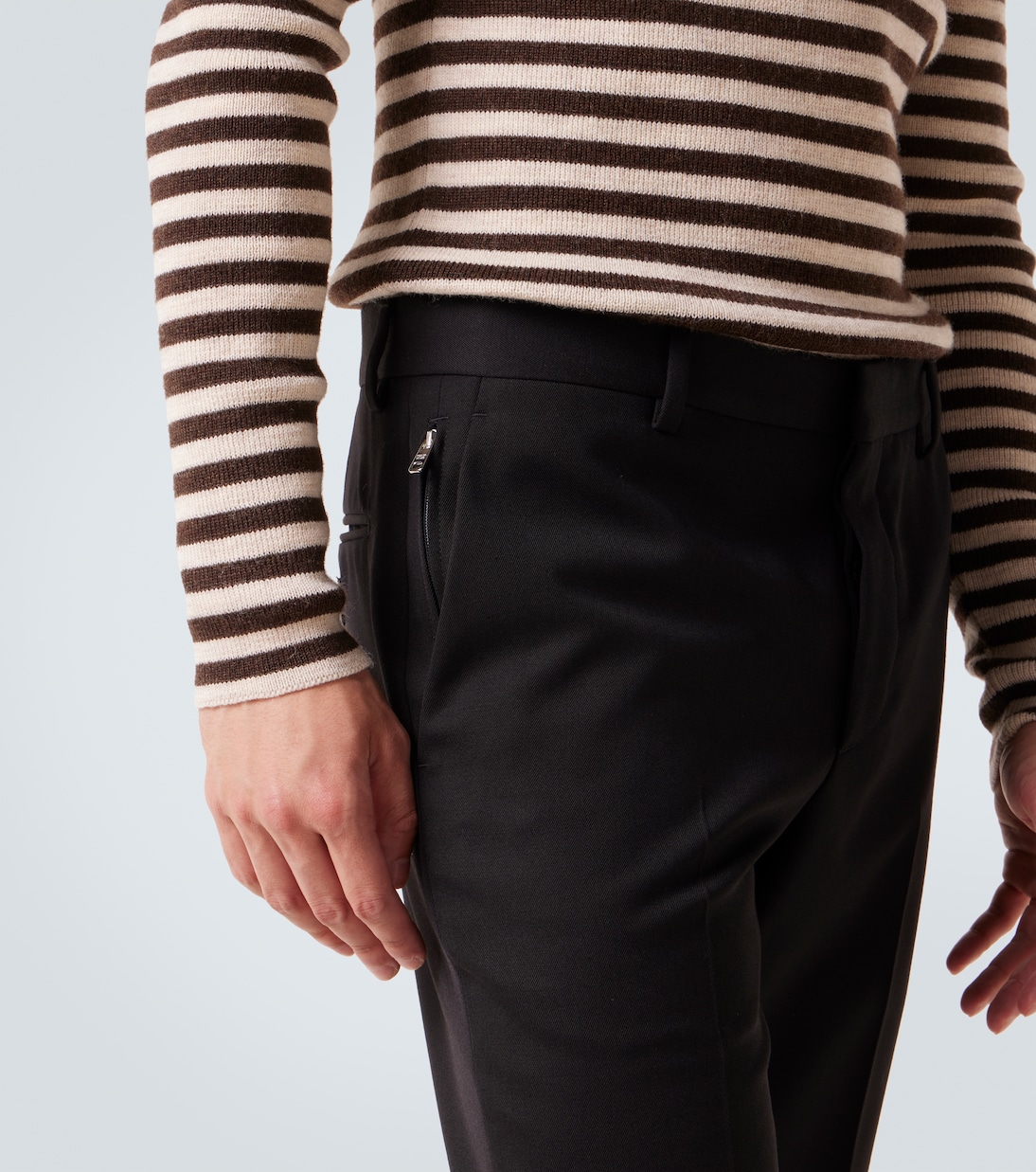 Virgin wool straight pants | Prada