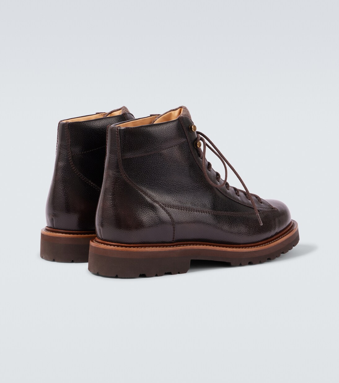 Botas con cordones de piel | Brunello Cucinelli