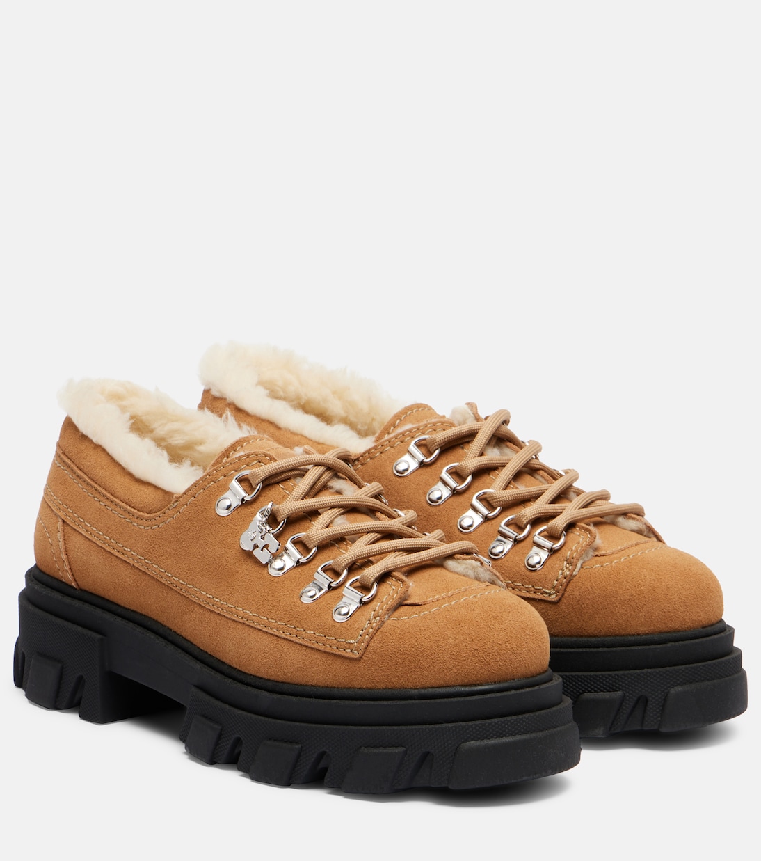 Faux leather platform loafers  | Ganni